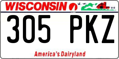 WI license plate 305PKZ
