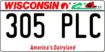 WI license plate 305PLC