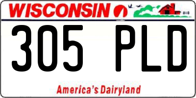WI license plate 305PLD