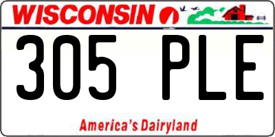 WI license plate 305PLE