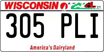 WI license plate 305PLI