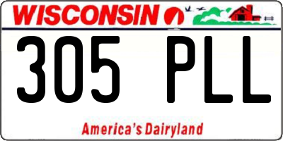 WI license plate 305PLL