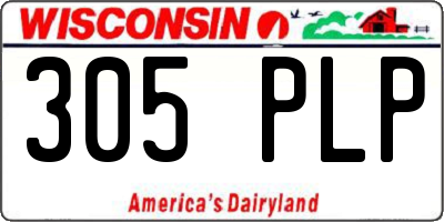 WI license plate 305PLP