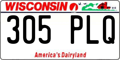 WI license plate 305PLQ