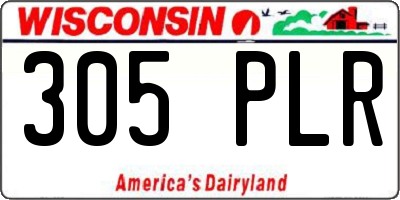 WI license plate 305PLR