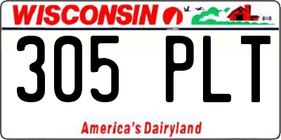 WI license plate 305PLT