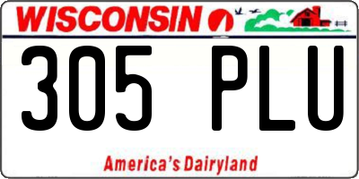 WI license plate 305PLU
