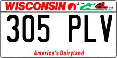 WI license plate 305PLV