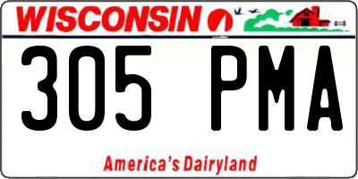 WI license plate 305PMA