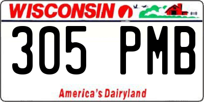 WI license plate 305PMB