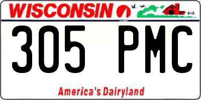 WI license plate 305PMC