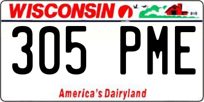WI license plate 305PME