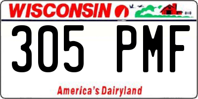 WI license plate 305PMF