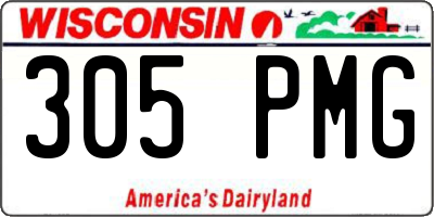WI license plate 305PMG