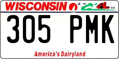WI license plate 305PMK