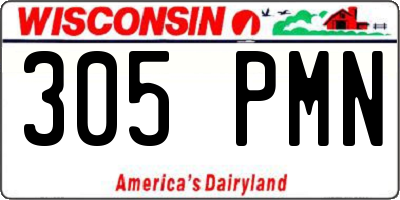 WI license plate 305PMN