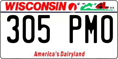 WI license plate 305PMO