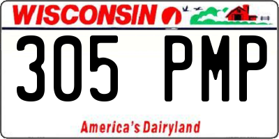 WI license plate 305PMP