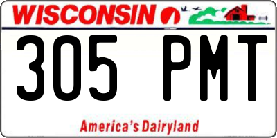 WI license plate 305PMT