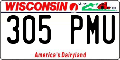 WI license plate 305PMU