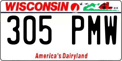 WI license plate 305PMW