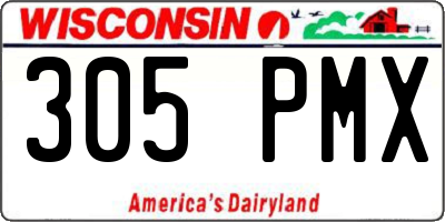 WI license plate 305PMX