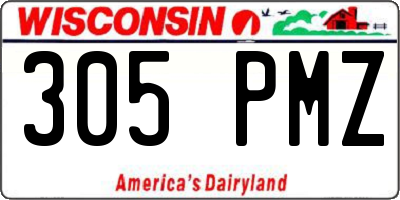 WI license plate 305PMZ