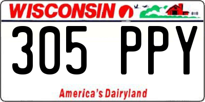 WI license plate 305PPY
