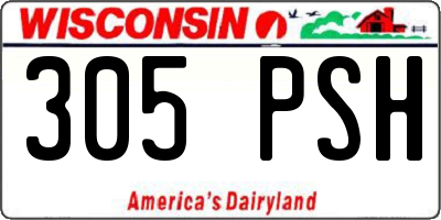 WI license plate 305PSH