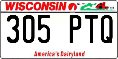 WI license plate 305PTQ