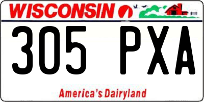 WI license plate 305PXA