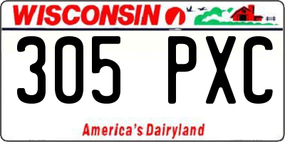 WI license plate 305PXC