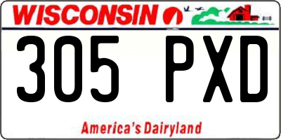 WI license plate 305PXD
