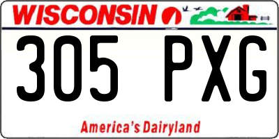 WI license plate 305PXG