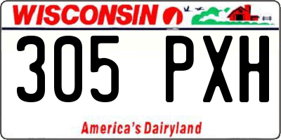 WI license plate 305PXH
