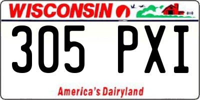 WI license plate 305PXI