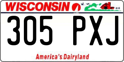 WI license plate 305PXJ