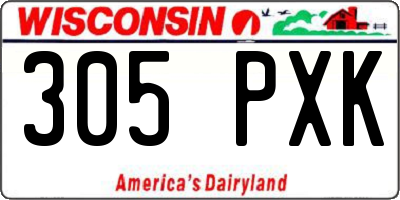 WI license plate 305PXK