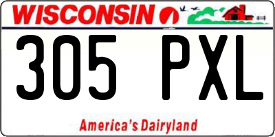 WI license plate 305PXL