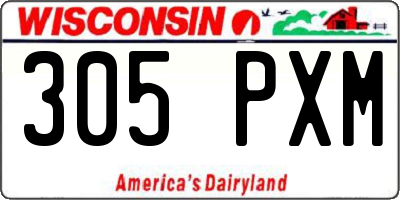 WI license plate 305PXM