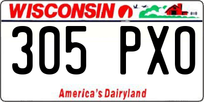 WI license plate 305PXO