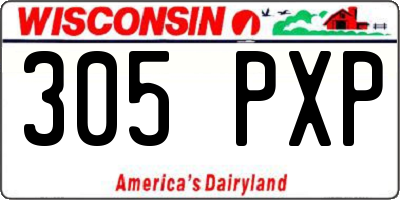 WI license plate 305PXP