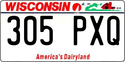 WI license plate 305PXQ