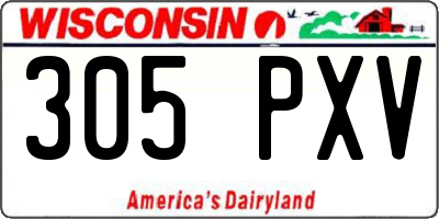 WI license plate 305PXV