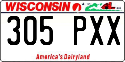 WI license plate 305PXX