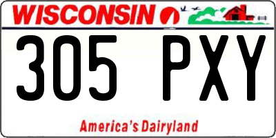 WI license plate 305PXY