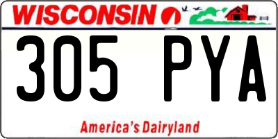 WI license plate 305PYA