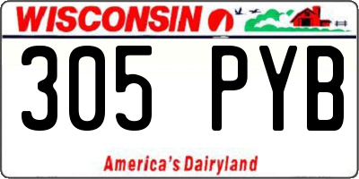 WI license plate 305PYB