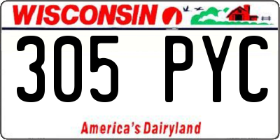 WI license plate 305PYC