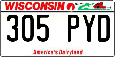 WI license plate 305PYD